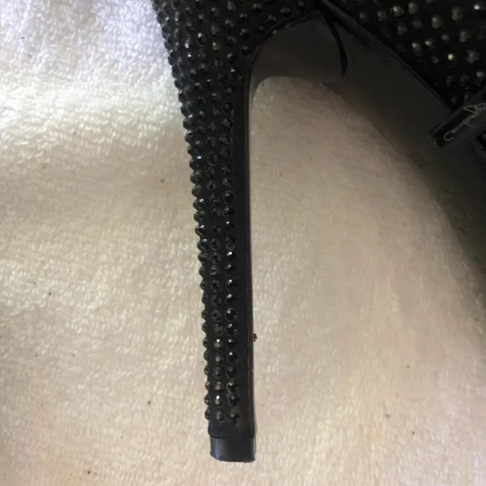 Report Signature Blk RhineStone Platform Boot 8.5
